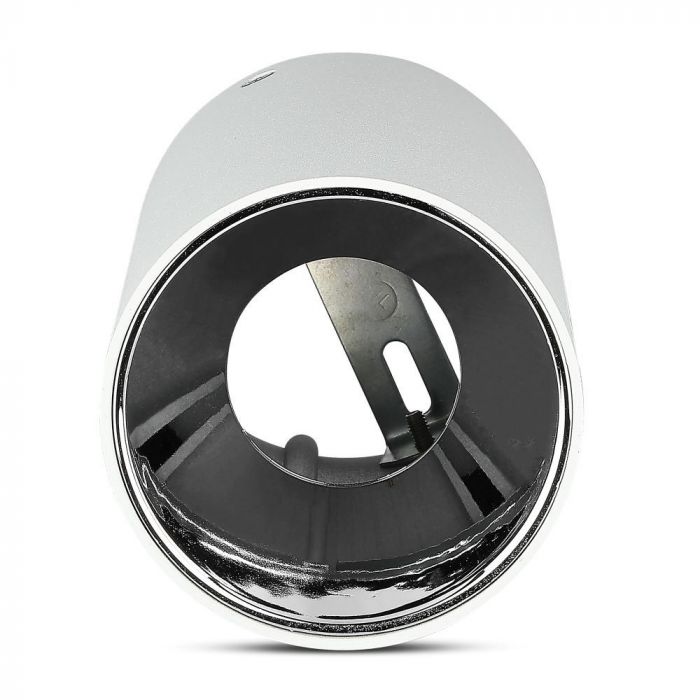 GU10 ülemine raam/valgusti, IP20, ümmargune, valge/kroom, Ø80x140mm, max 35W, V-TAC