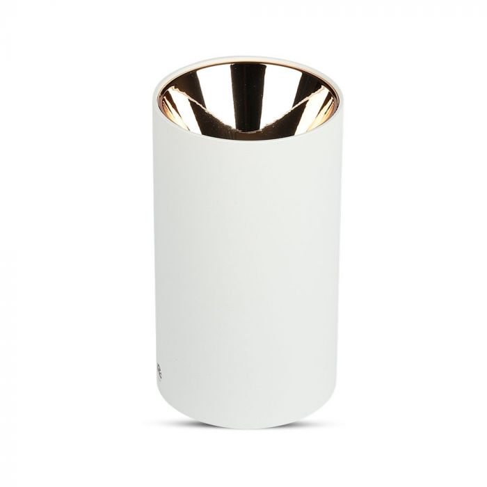 GU10 iebūvējams karkass/armatūra, IP20, apaļas formas, balts/rose gold, max 35W, V-TAC