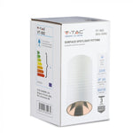 GU10 toppram/armatur, IP20, rund, vit/roséguld, Ø80x140mm, max 35W, V-TAC