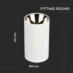 GU10 toppram/armatur, IP20, rund, vit/roséguld, Ø80x140mm, max 35W, V-TAC