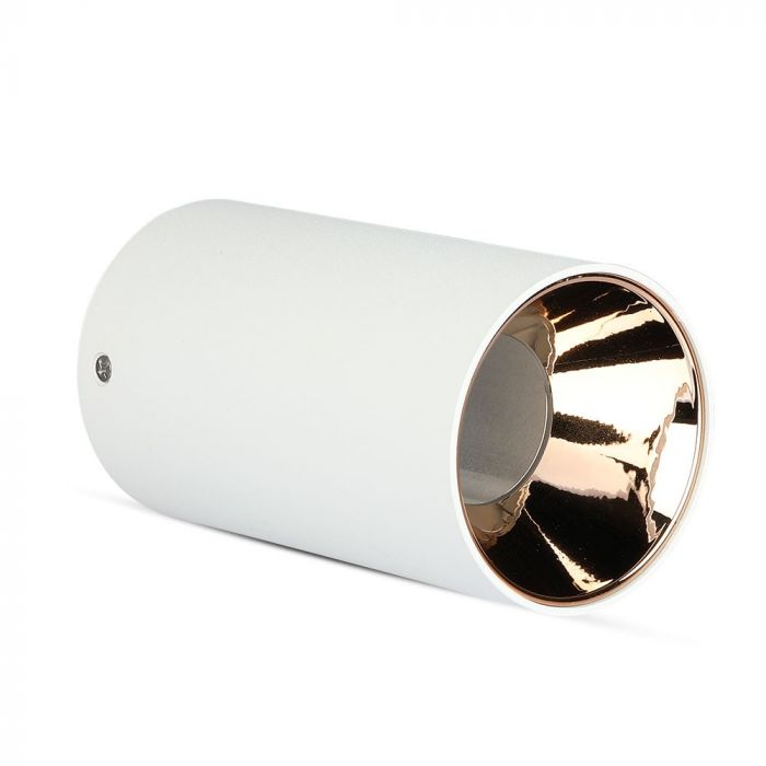 GU10 toppram/armatur, IP20, rund, vit/roséguld, Ø80x140mm, max 35W, V-TAC