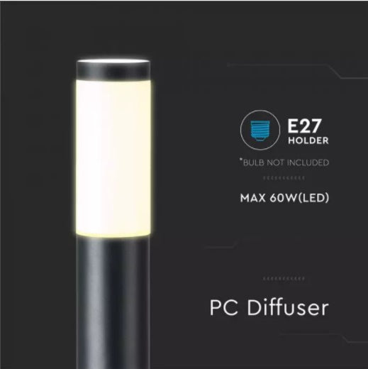 V-TAC utanpåliggande armatur med 1xE27 LED-lampa (glödlampa ingår ej), svart, IP44