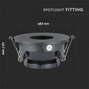 GU10 built-in frame/fixture, IP20, round shape, black/black, max 35W, V-TAC