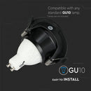GU10 built-in frame/fixture, IP20, round shape, black/black, max 35W, V-TAC