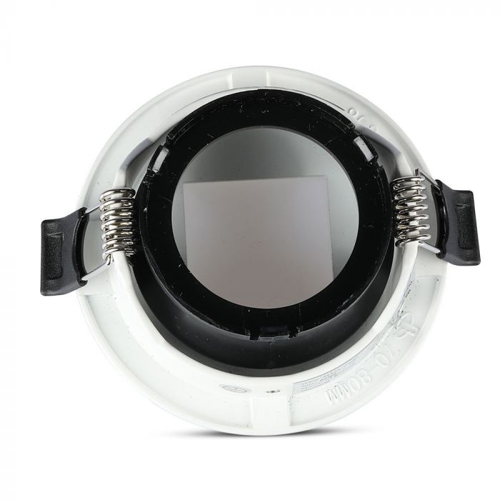GU10 recessed frame/fixture, round, adjustable light direction, Ø83X40,7mm, recessed. Ø75mm, white/black, V-TAC