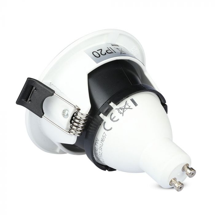 GU10 recessed frame/fixture, round, adjustable light direction, Ø83X40,7mm, recessed. Ø75mm, white/black, V-TAC