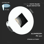 GU10 recessed frame/fixture, round, adjustable light direction, Ø83X40,7mm, recessed. Ø75mm, white/black, V-TAC