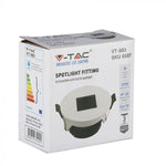 GU10 recessed frame/fixture, round, adjustable light direction, Ø83X40,7mm, recessed. Ø75mm, white/black, V-TAC
