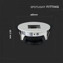 GU10 infälld ram/armatur, rund, justerbar ljusriktning, Ø83X40,7mm, infälld. Ø75mm, vit/svart, V-TAC