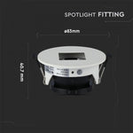 GU10 recessed frame/fixture, round, adjustable light direction, Ø83X40,7mm, recessed. Ø75mm, white/black, V-TAC
