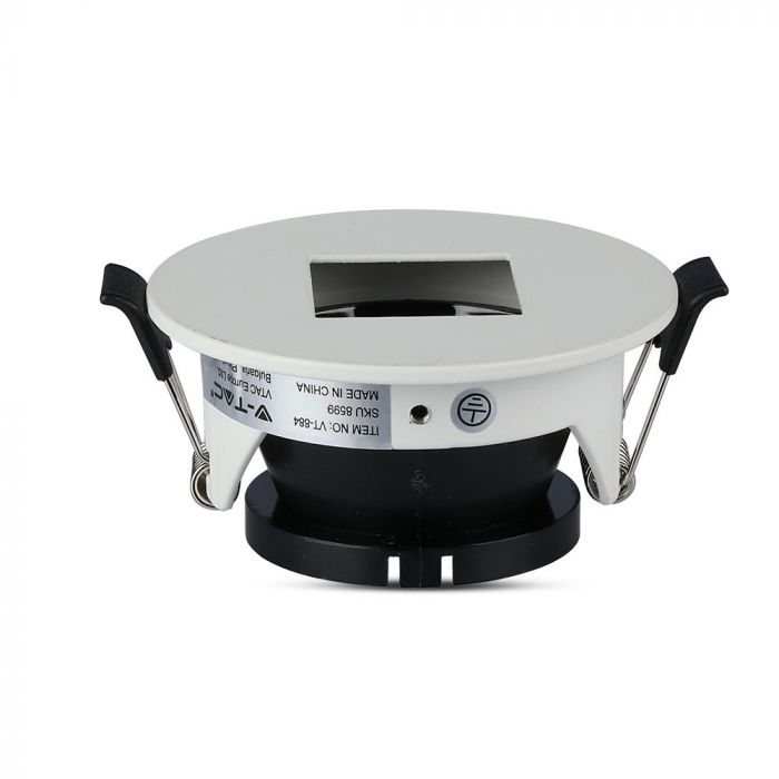 GU10 recessed frame/fixture, round, adjustable light direction, Ø83X40,7mm, recessed. Ø75mm, white/black, V-TAC