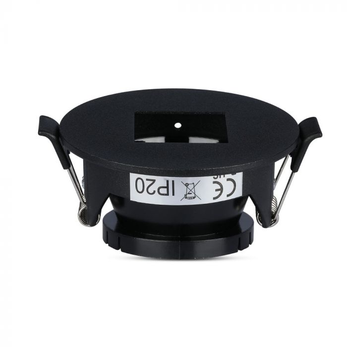 GU10 infälld ram/armatur, rund, justerbar ljusriktning, Ø83X40,7mm, infälld. Ø75mm, svart/svart, V-TAC