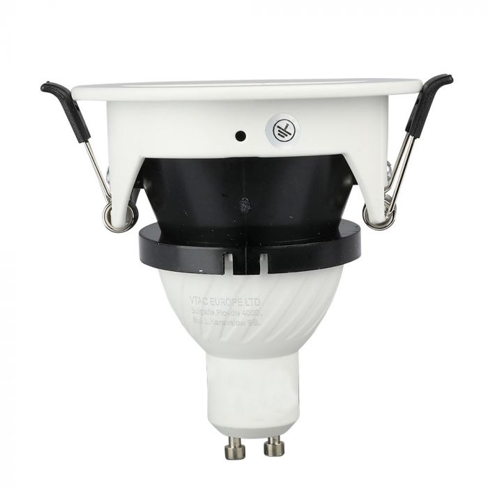 GU10 toppram/armatur, IP20, rund, vit/svart, Ø80x140mm, max 35W, V-TAC
