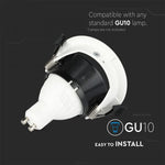 GU10 toppram/armatur, IP20, rund, vit/svart, Ø80x140mm, max 35W, V-TAC