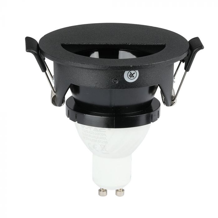 GU10 built-in frame/fixture, IP20, round shape, black/black, max 35W, V-TAC