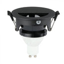 GU10 built-in frame/fixture, IP20, round shape, black/black, max 35W, V-TAC