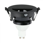 GU10 recessed frame/fixture, round, adjustable light direction, Ø83X40,7mm, recessed. Ø75mm, black/black,