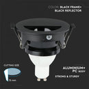 GU10 built-in frame/fixture, IP20, round shape, black/black, max 35W, V-TAC