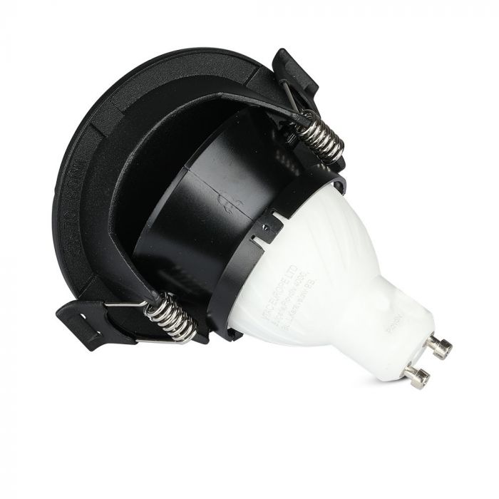 GU10 recessed frame/fixture, round, adjustable light direction, Ø83X40,7mm, recessed. Ø75mm, black/black,