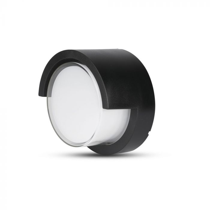 7W(400Lm) LED Fasādes gaismeklis, IP65, V-TAC, apaļš, melns, silti balta gaisma 3000K