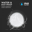 7W(400Lm) LED Fasādes gaismeklis, IP65, V-TAC, apaļš, melns, silti balta gaisma 3000K