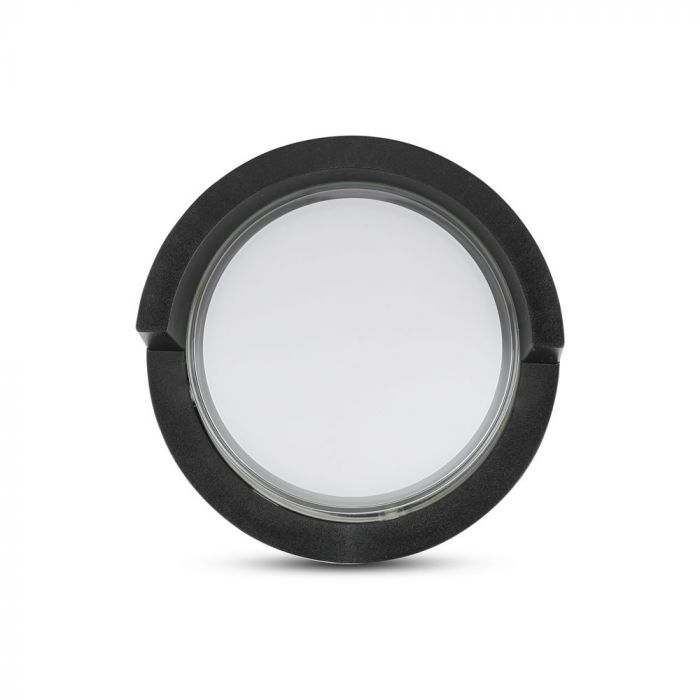 7W(400Lm) LED-fasadarmatur, IP65, V-TAC, rund, svart, varmvitt ljus 3000K