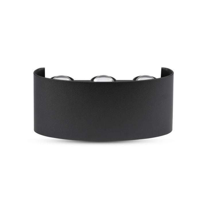 6W(540Lm) LED Fasādes gaismeklis, V-TAC, IP54, melns, silti balta gaisma 3000K