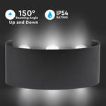 6W(540Lm) LED-frontarmatur, V-TAC, IP54, svart, varmvitt ljus 3000K