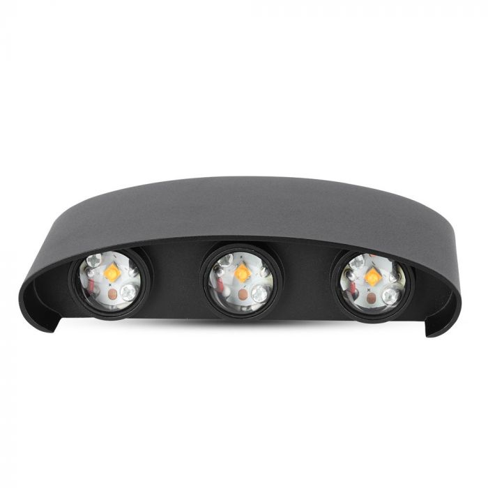 6W(540Lm) LED-frontarmatur, V-TAC, IP54, svart, varmvitt ljus 3000K