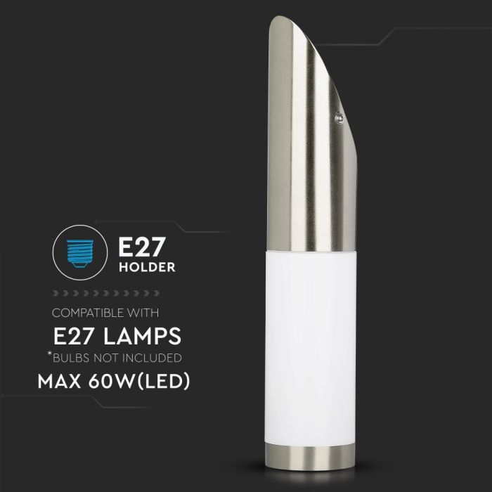 Facade lamp frame for E27 bulb, max 60W, bulb facing upwards, IP44, V-TAC