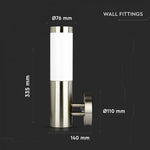 Stativ för fasadlampa för E27-lampa, max 60W, lampan vänd uppåt, IP44, V-TAC
