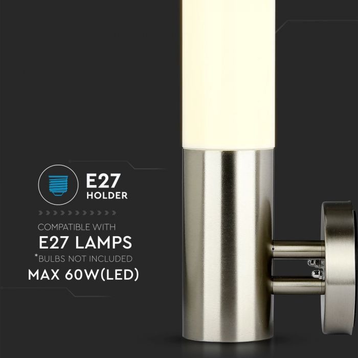 AKCIJA_Fasādes lampas karkass E27 spuldzei, max 60W, spuldze vērsta uz augšu, IP44, V-TAC
