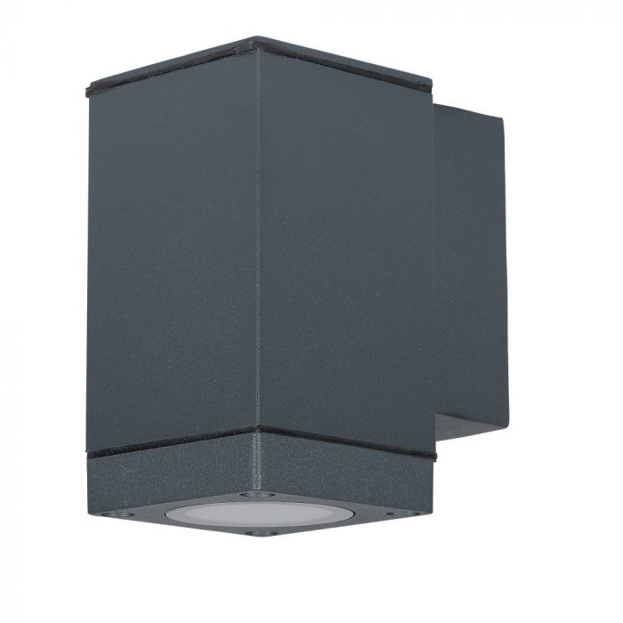 Fasādes lampas karkass GU10 spuldzei, max 60W, tumši pelēka, IP44, V-TAC