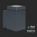 SUPERACTION_V-TAC Fasadlampram med 1xGU10LED-lampa (glödlampa ingår ej), mörkgrå, IP44