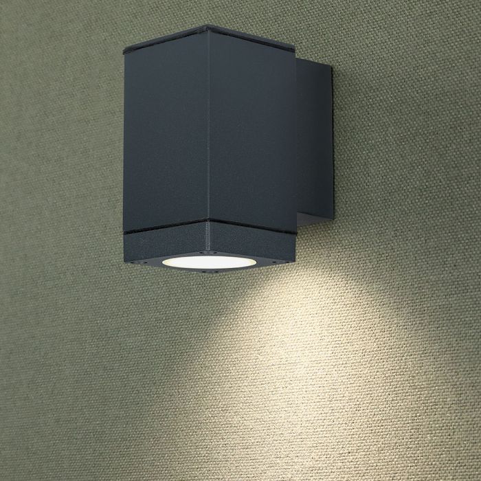 Каркас светильника V-TAC Facade с лампой 1xGU10LED (лампа в комплект не входит), темно-серый, IP44