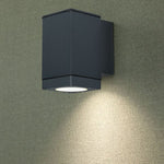 SUPERACTION_V-TAC Fasadlampram med 1xGU10LED-lampa (glödlampa ingår ej), mörkgrå, IP44