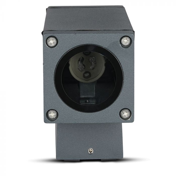 V-TAC Tvåvägs fasadlampram med 2xGU10 LED-lampor (glödlampor ingår ej), mörkgrå, IP44