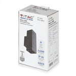 V-TAC Two-way Facade lamp frame with 2xGU10 LED bulbs (bulbs not included), dark grey, IP44