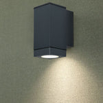 V-TAC Two-way Facade lamp frame with 2xGU10 LED bulbs (bulbs not included), dark grey, IP44