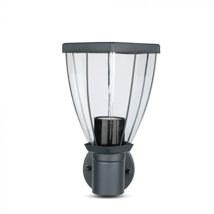 V-TAC fassaadilambi raam 1xE27 LED-pirniga (pirn ei kuulu komplekti), pirn suunaga ülespoole, matt must, IP44