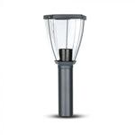 V-TAC dārza laterna ar 1xE27 LED spuldzi (spuldze nav iekļauta), melns, IP44