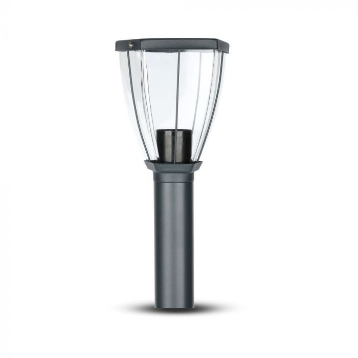 V-TAC dārza laterna ar 1xE27 LED spuldzi (spuldze nav iekļauta), melns, IP44