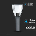 V-TAC dārza laterna ar 1xE27 LED spuldzi (spuldze nav iekļauta), melns, IP44