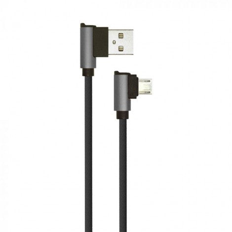 1m 2.4A V-TAC MICRO USB kabelis melns