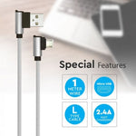 1m 2,4A V-TAC MICRO USB-kabel grå
