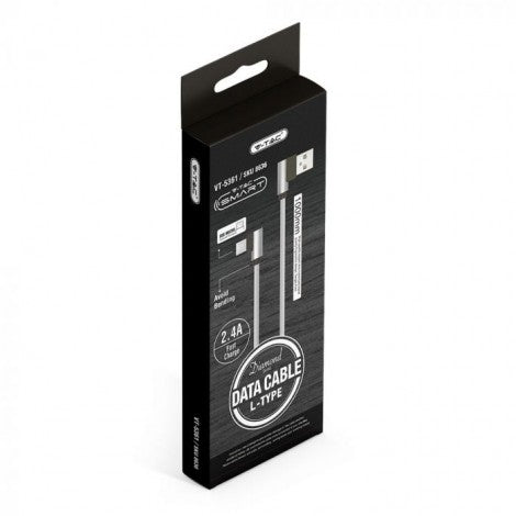 1m 2,4A V-TAC MICRO USB-kabel grå