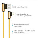 1m 2.4A V-TAC MICRO USB kabelis zelta