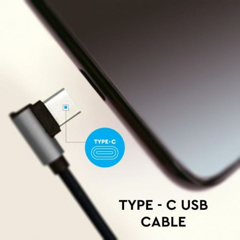 1m 2.4A V-TAC TYPE-C USB kabelis melns