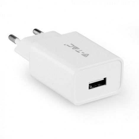 Lādēšanas komplekts (ceļojumu) adapteris ar TYPE-C USB kabeli, balts