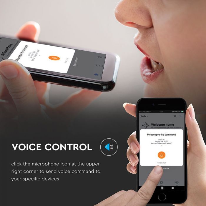 V-TAC WIFI universāla infrasarkanā tālvadības pults, kas ir saderīga ar Amazon Alexa un Google